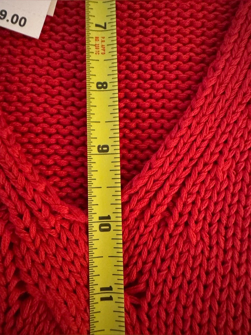 Michael Kors Sweater 100% Cotton Red V-Neck Cable Sweater Size - XL **NWT**